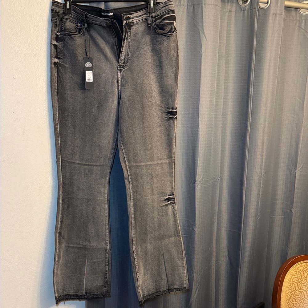 Fashion Nova Charcoal Flare Jeans